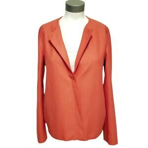 HARRIS WHARF LONDON boxy jacket felt wool career blazer in coral Size 44 8 NEW